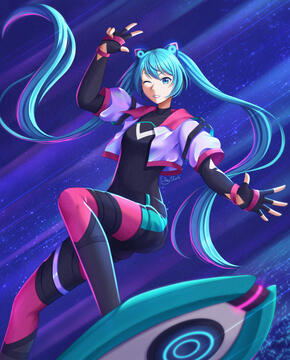 Hatsune Miku (Sonic Racing Crosswords ver.) - Fanart